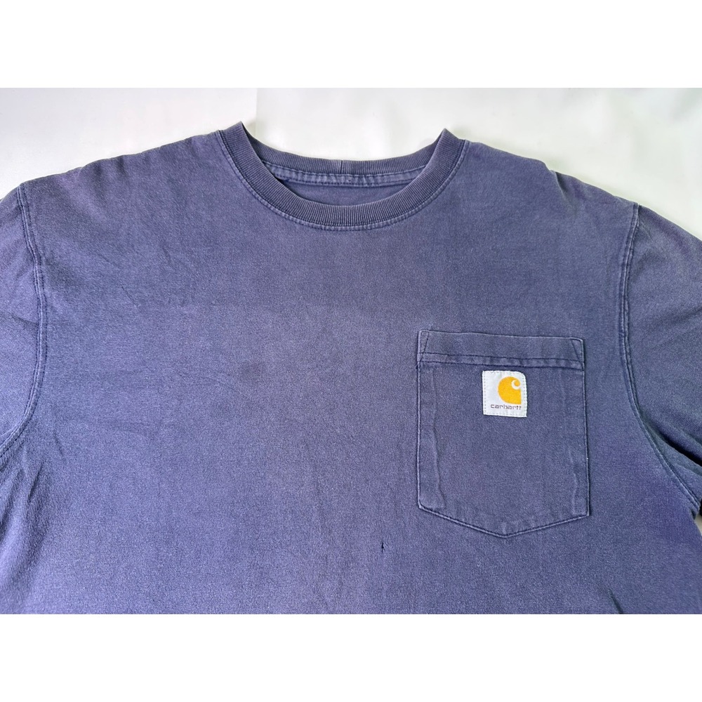 Carhartt K87 NVY Short Sleeve Pocket T Shirt Men‎ Sz S Navy Blue Cotton Workwear